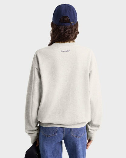 Sporty & Rich UCLA Crest Crewneck - Heather Gray/Navy