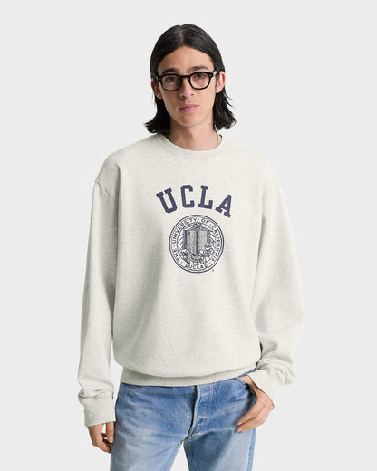 Sporty & Rich UCLA Crest Crewneck - Heather Gray/Navy