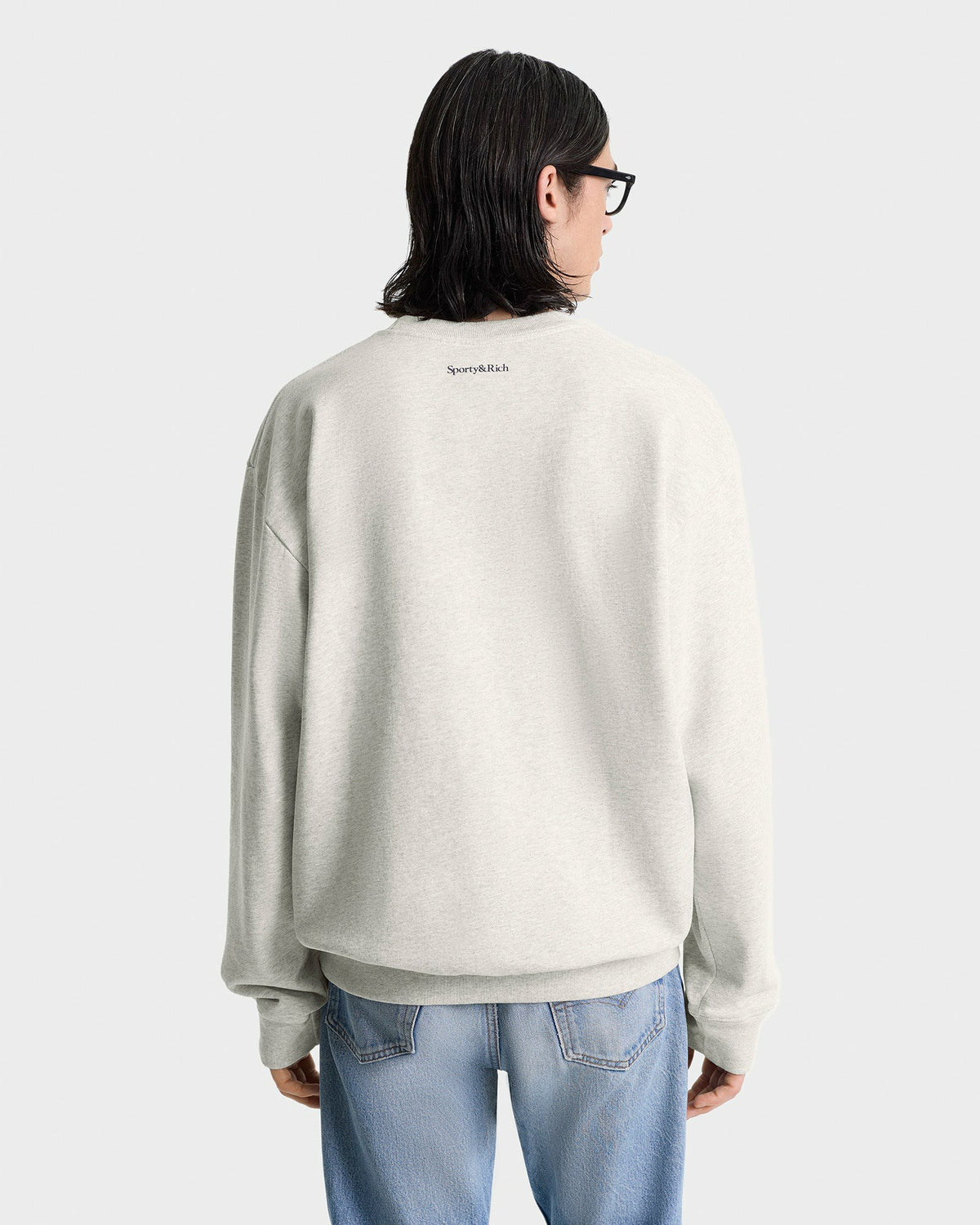 Sporty & Rich UCLA Crest Crewneck - Heather Gray/Navy