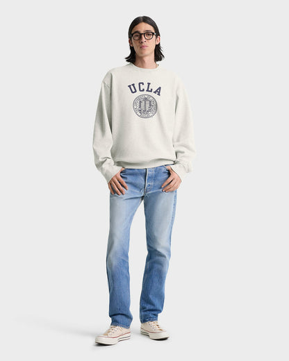 Sporty & Rich UCLA Crest Crewneck - Heather Gray/Navy