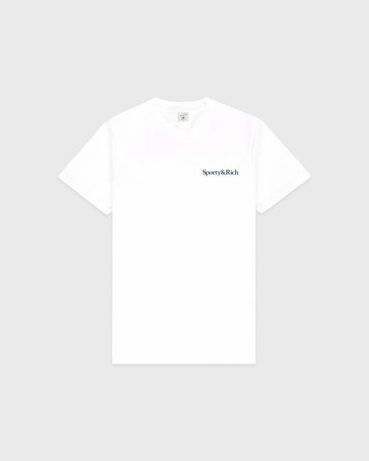 Sporty & Rich Drink More Water T-Shirt - White/Light Navy