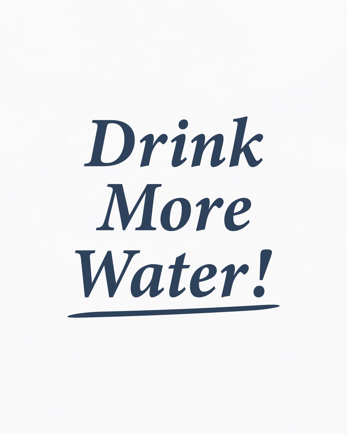 Sporty & Rich Drink More Water T-Shirt - White/Light Navy