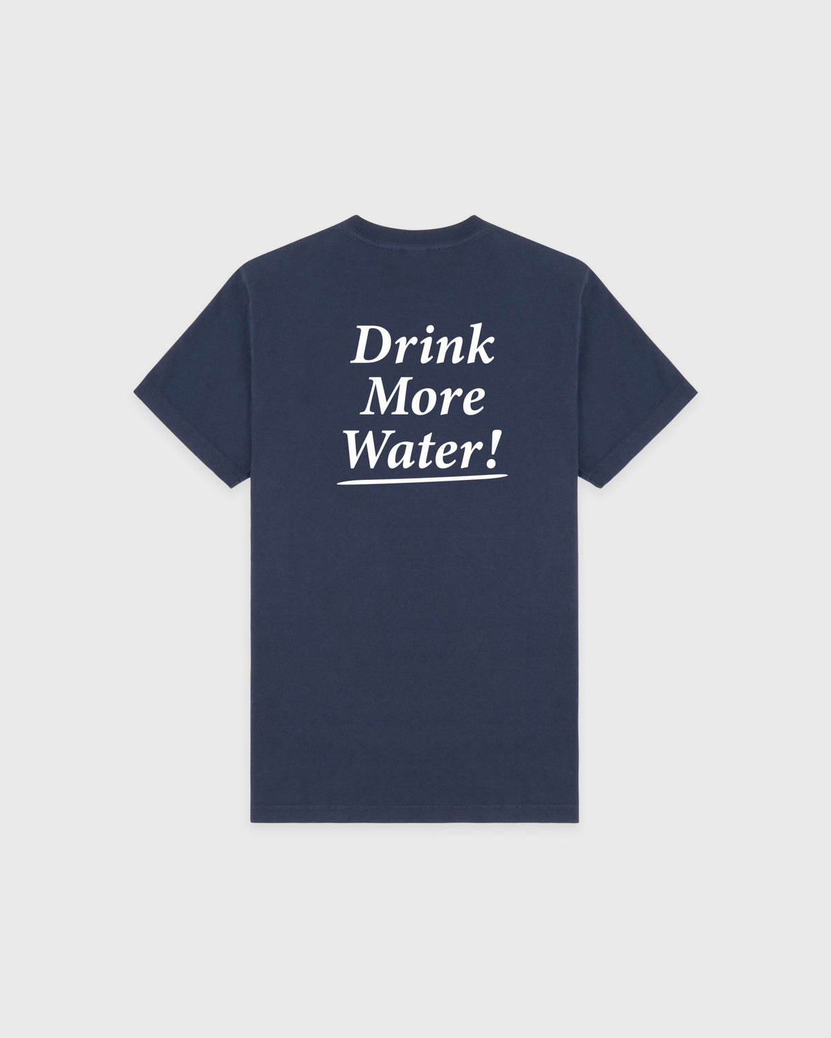 Sporty & Rich Drink More Water T-Shirt - Light Navy/White