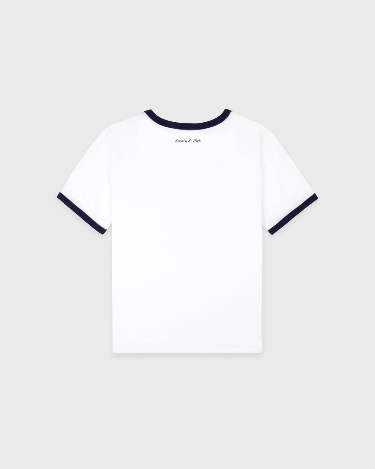 Sporty & Rich Be Nice Soft Ringer Tee - White/Light Navy