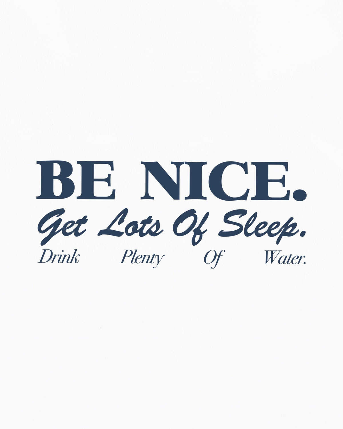 Sporty & Rich Be Nice Soft Ringer Tee - White/Light Navy