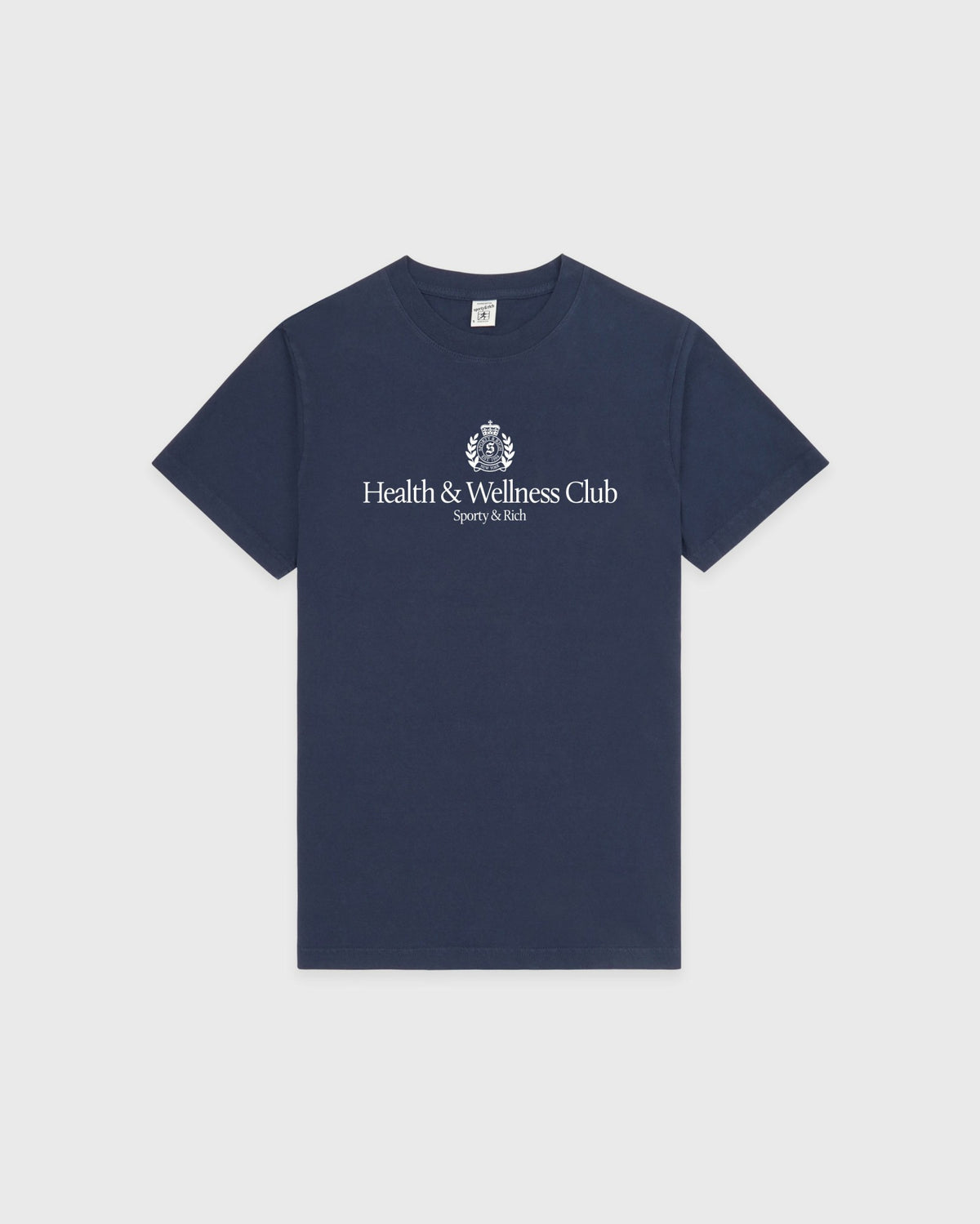 Sporty & Rich H&W Crest T-Shirt - Light Navy/White