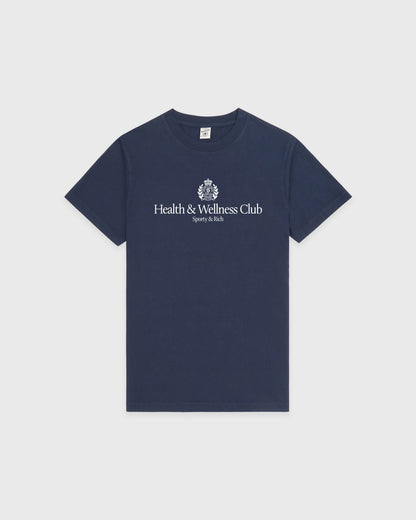 Sporty & Rich H&W Crest T-Shirt - Light Navy/White