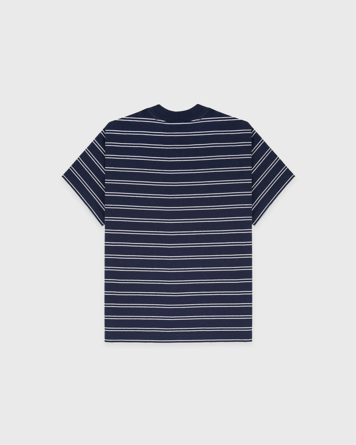 Sporty & Rich NY Crest T-Shirt - Light Navy Striped/Light Navy