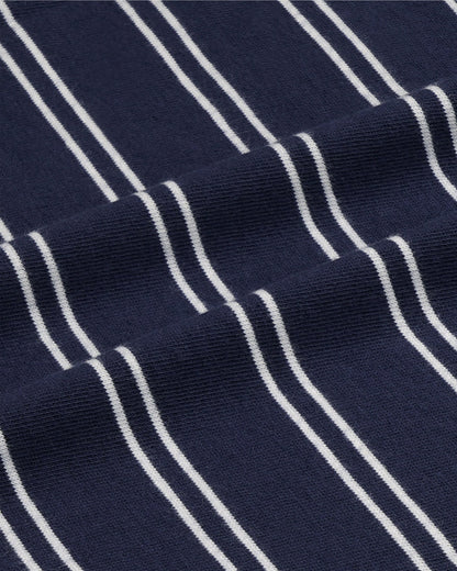 Sporty & Rich NY Crest T-Shirt - Light Navy Striped/Light Navy
