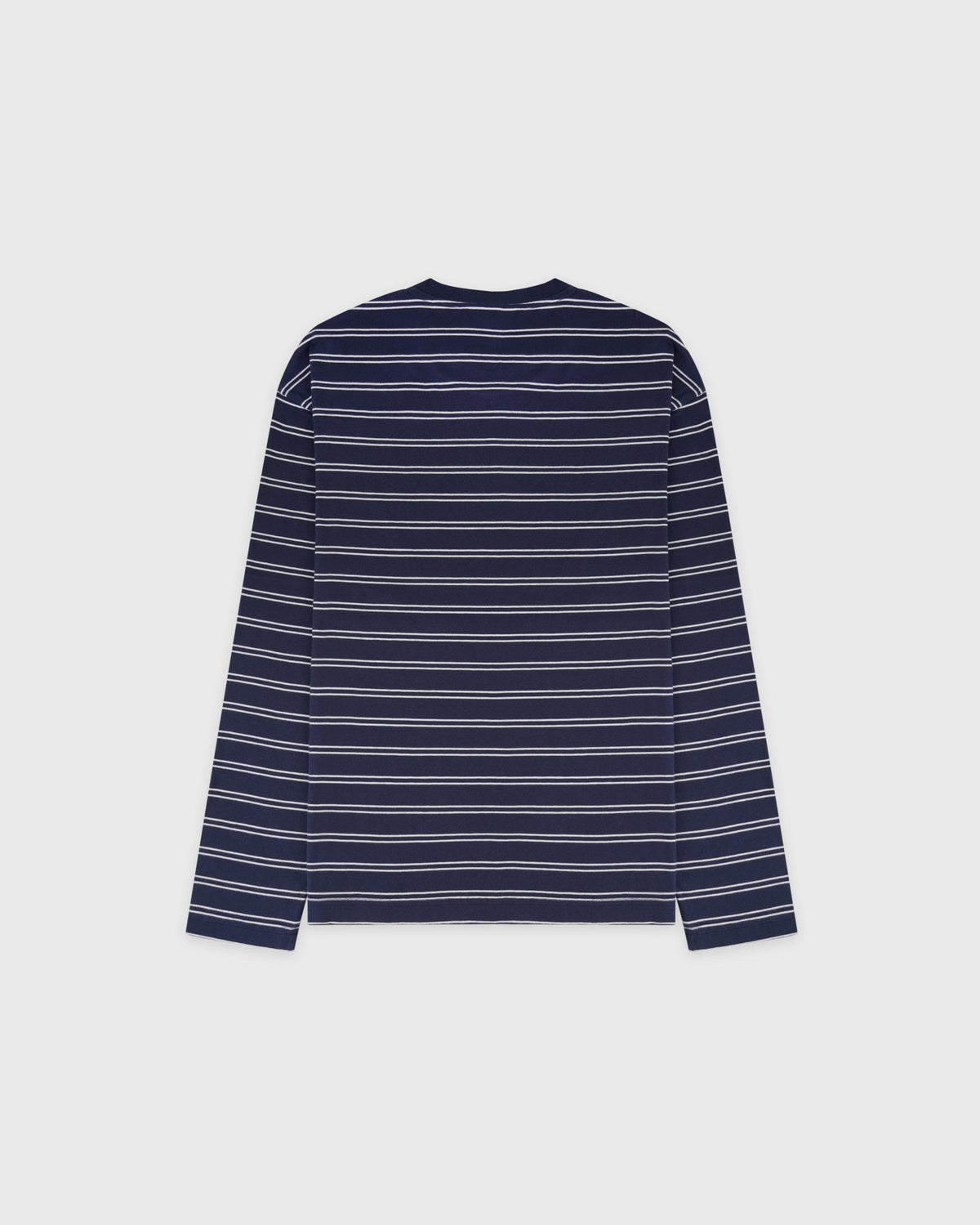 Sporty & Rich NY Crest Easy Longsleeve - Light Navy Striped/Light Navy