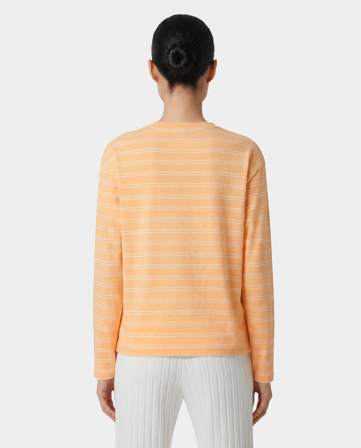 Sporty & Rich NY Crest Easy Longsleeve - Limone Striped/Limone