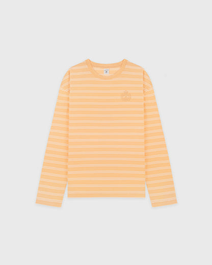 Sporty & Rich NY Crest Easy Longsleeve - Limone Striped/Limone