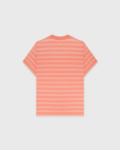 Sporty & Rich NY Crest T-Shirt - Flamingo Striped/Flamingo