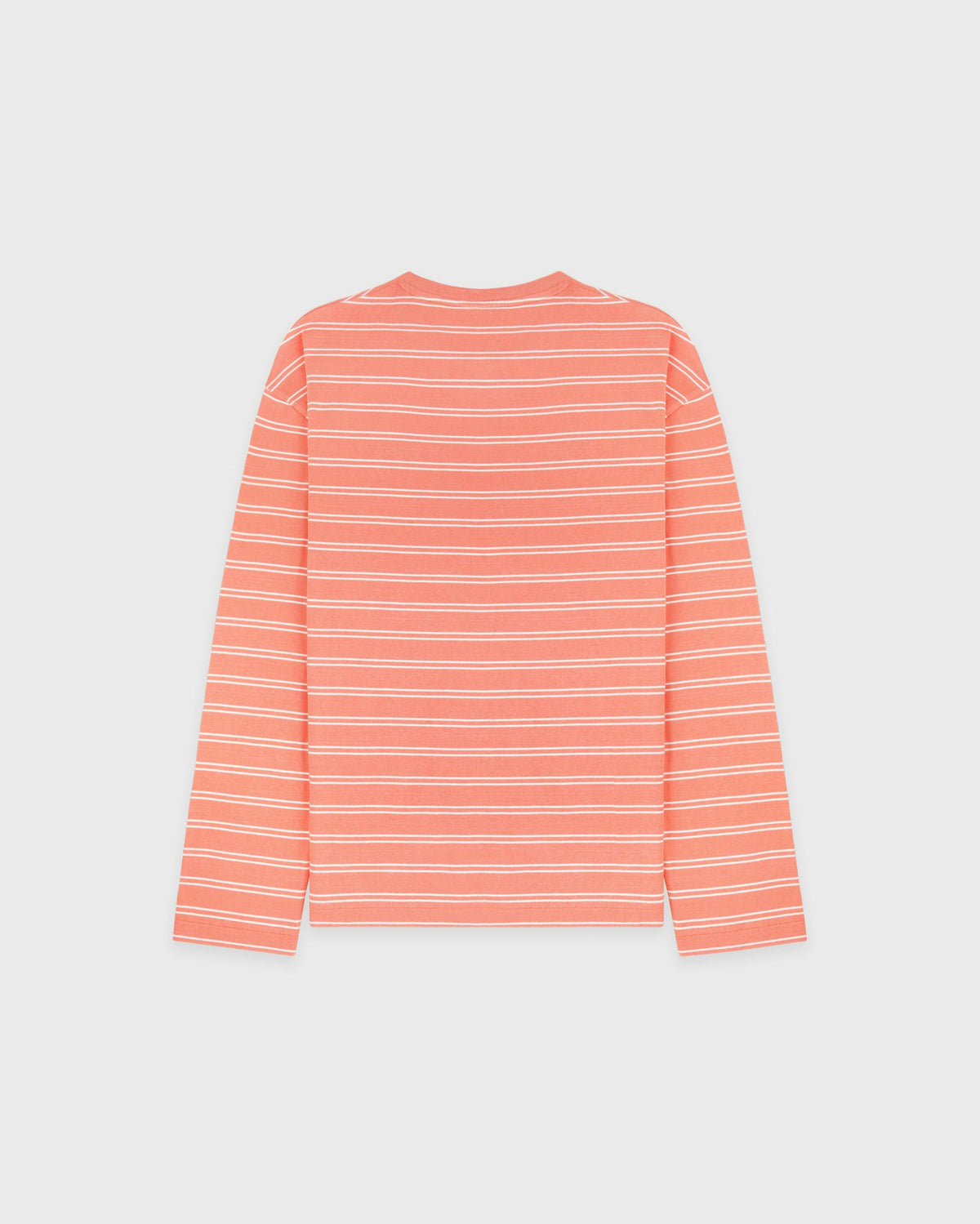 Sporty & Rich NY Crest Easy Longsleeve - Flamingo Striped/Flamingo