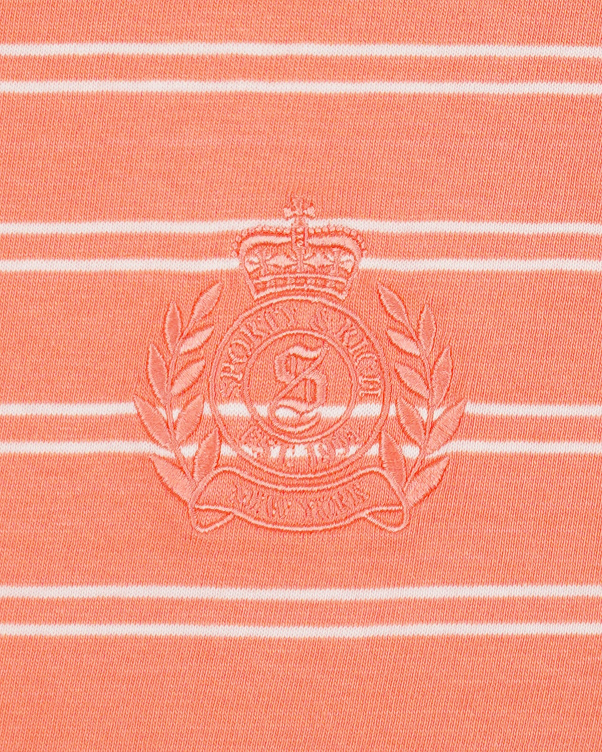 Sporty & Rich NY Crest Easy Longsleeve - Flamingo Striped/Flamingo