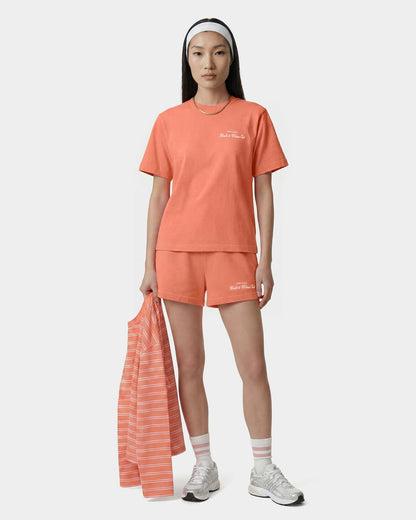 Sporty & Rich H&W Club T-Shirt - Flamingo/White
