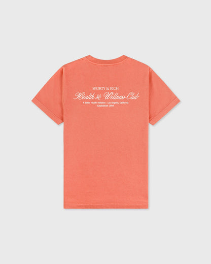 Sporty & Rich H&W Club T-Shirt - Flamingo/White