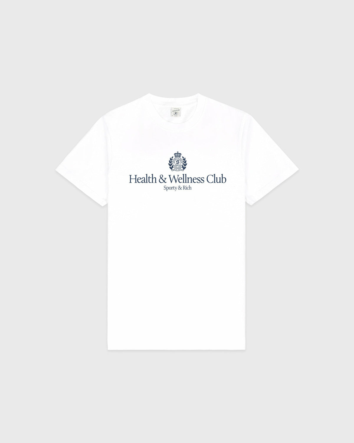 Sporty & Rich H&W Crest T-Shirt - White/Light Navy