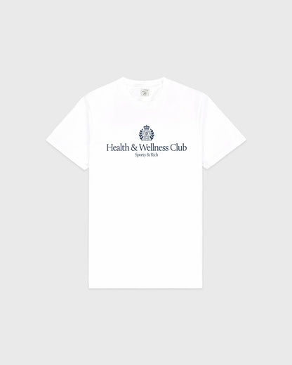Sporty & Rich H&W Crest T-Shirt - White/Light Navy