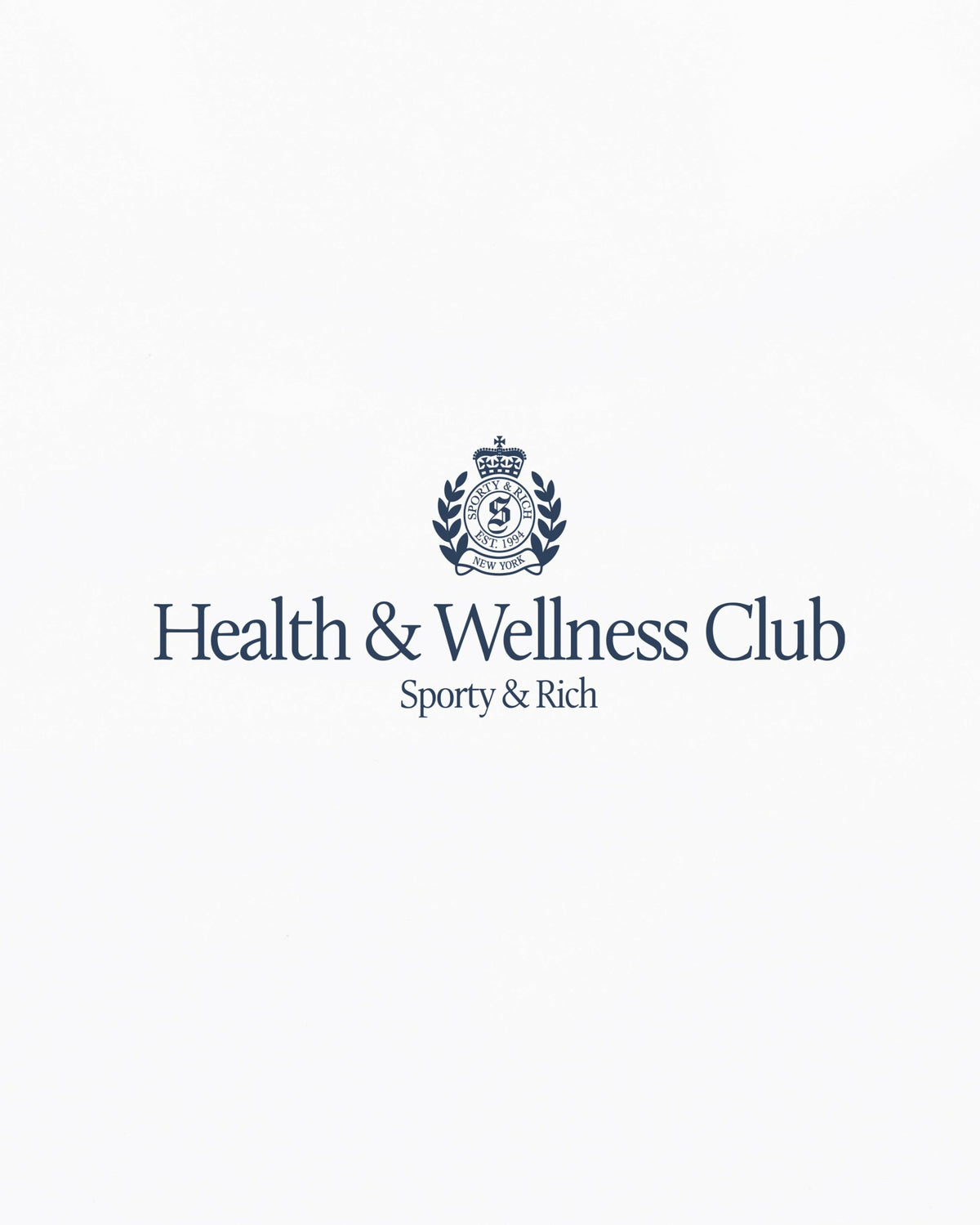 Sporty & Rich H&W Crest T-Shirt - White/Light Navy