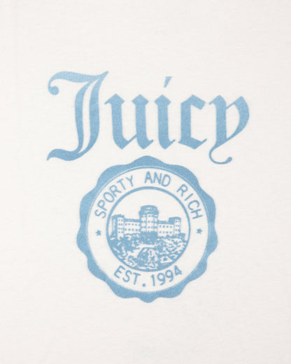 Sporty & Rich Juicy Emblem Essentials Tee - White/Sky Blue