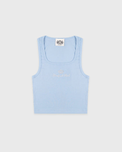 Sporty & Rich Juicy Crown Ribbed Tank - Sky Blue