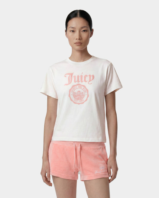 Sporty & Rich Juicy Emblem Essentials Tee - White/Rose