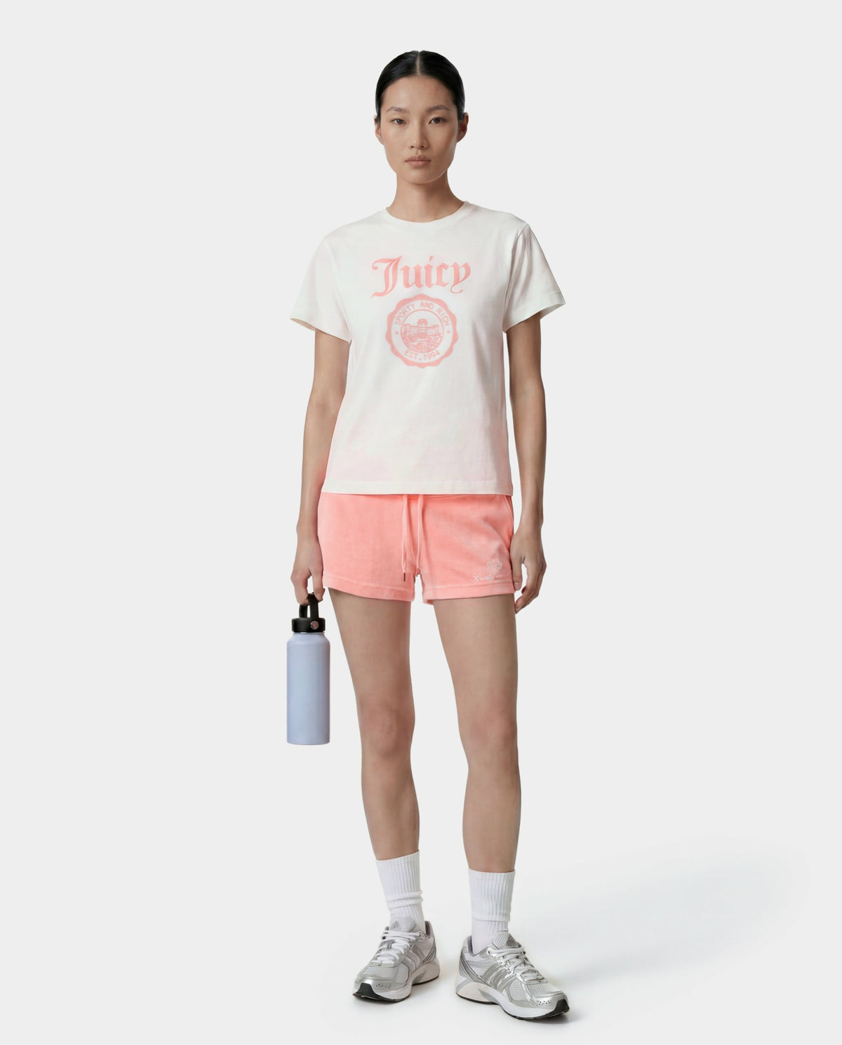 Sporty & Rich Juicy Emblem Essentials Tee - White/Rose