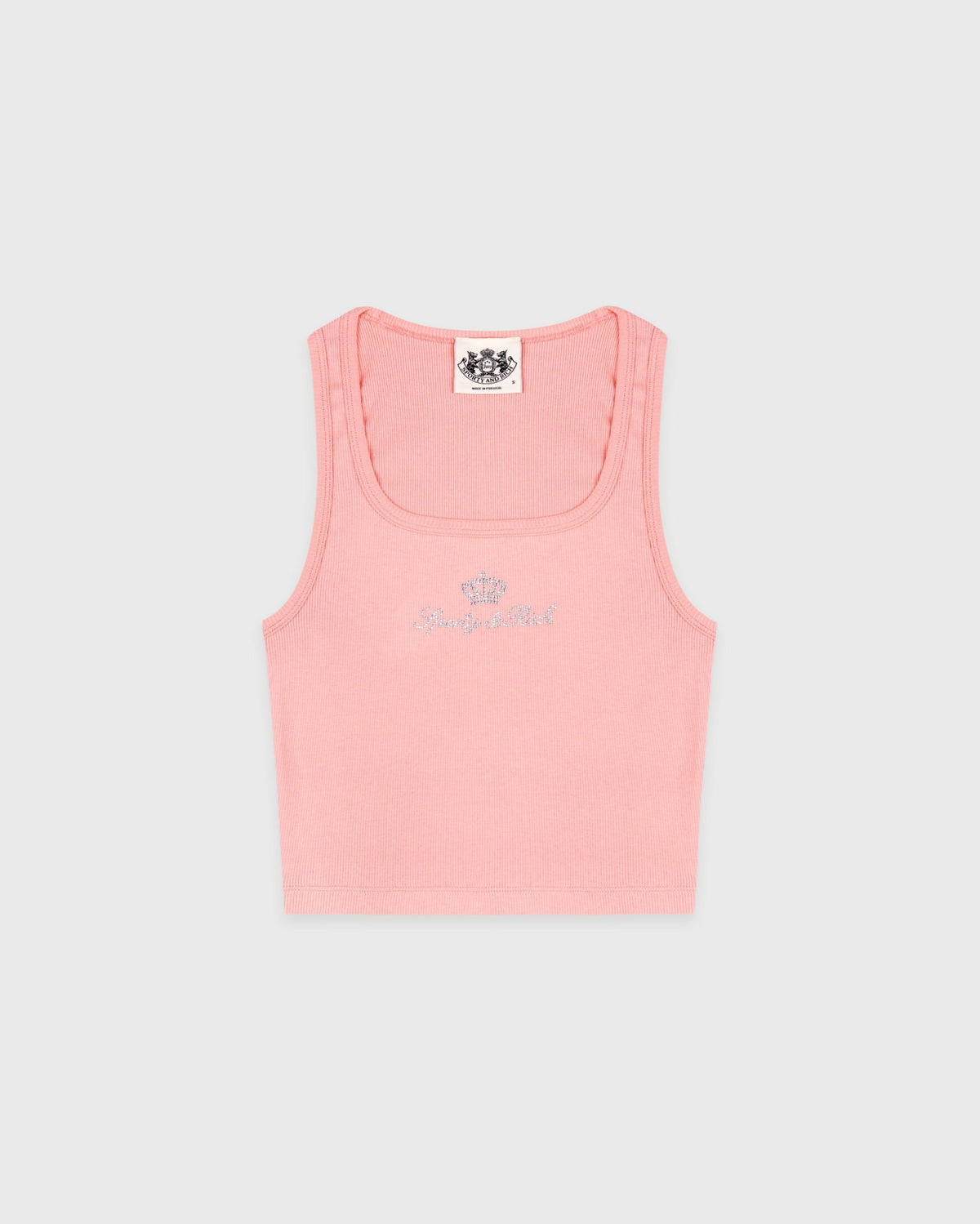 Sporty & Rich Juicy Crown Ribbed Tank - Rose