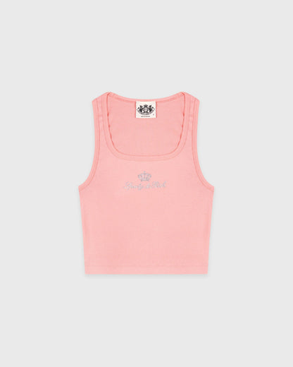 Sporty & Rich Juicy Crown Ribbed Tank - Rose