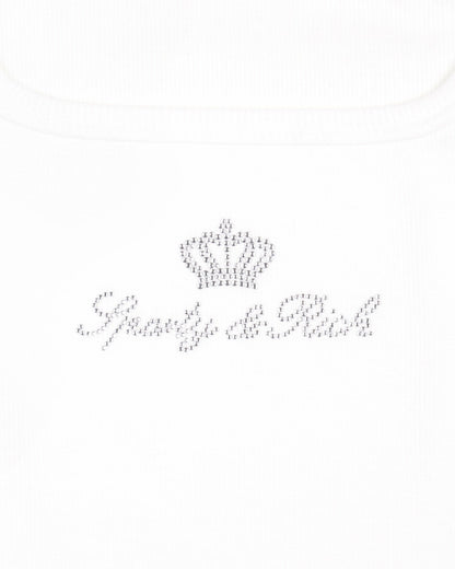 Sporty & Rich Juicy Crown Ribbed Tank - White