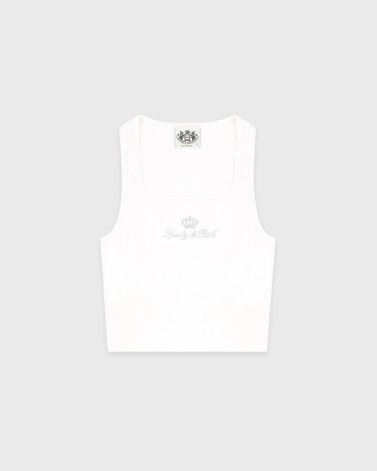 Sporty & Rich Juicy Crown Ribbed Tank - White