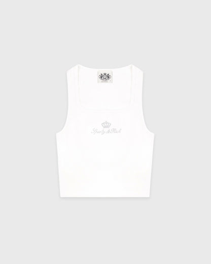 Sporty & Rich Juicy Crown Ribbed Tank - White