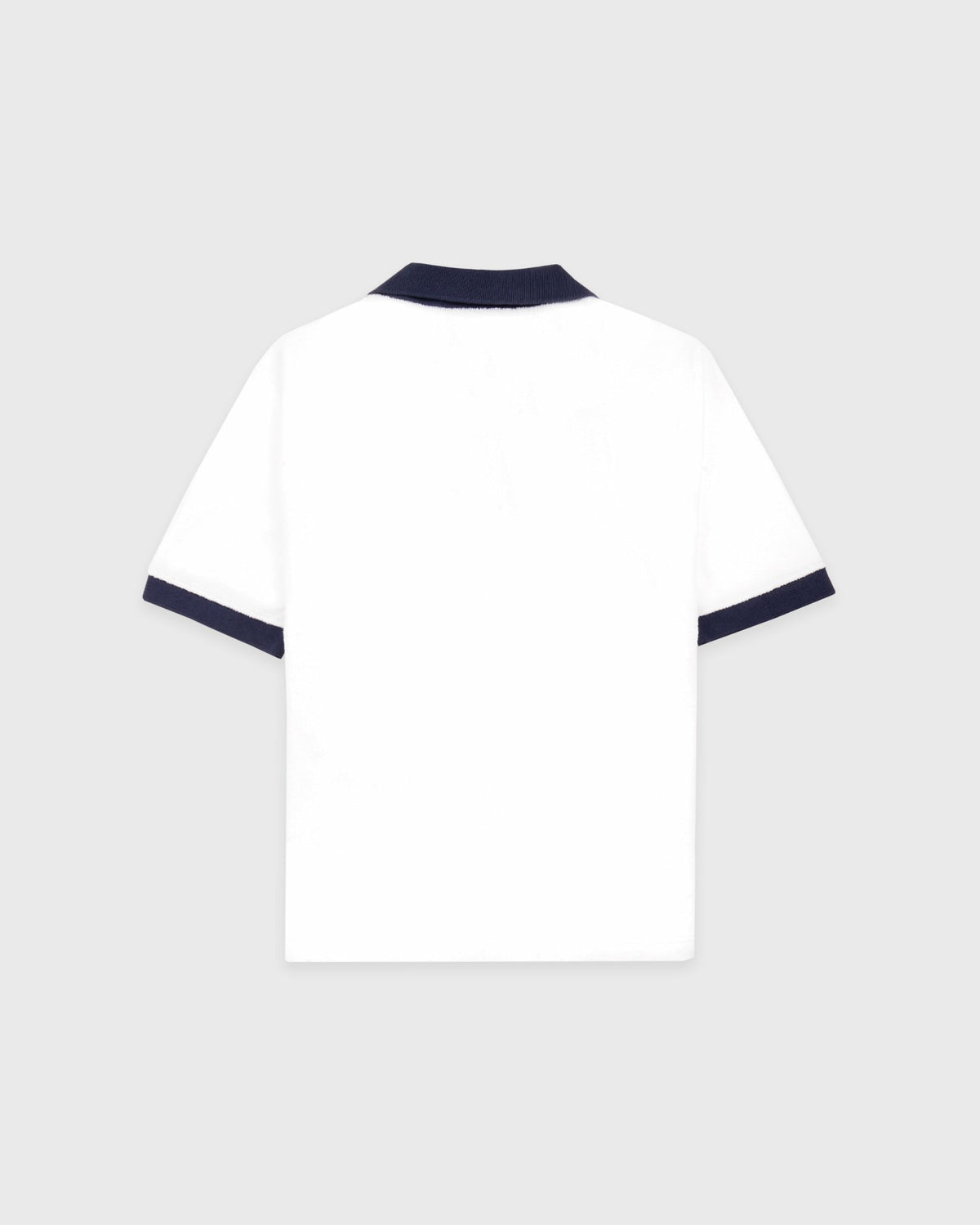 Sporty & Rich Signature Logo Terry Polo - White/Navy