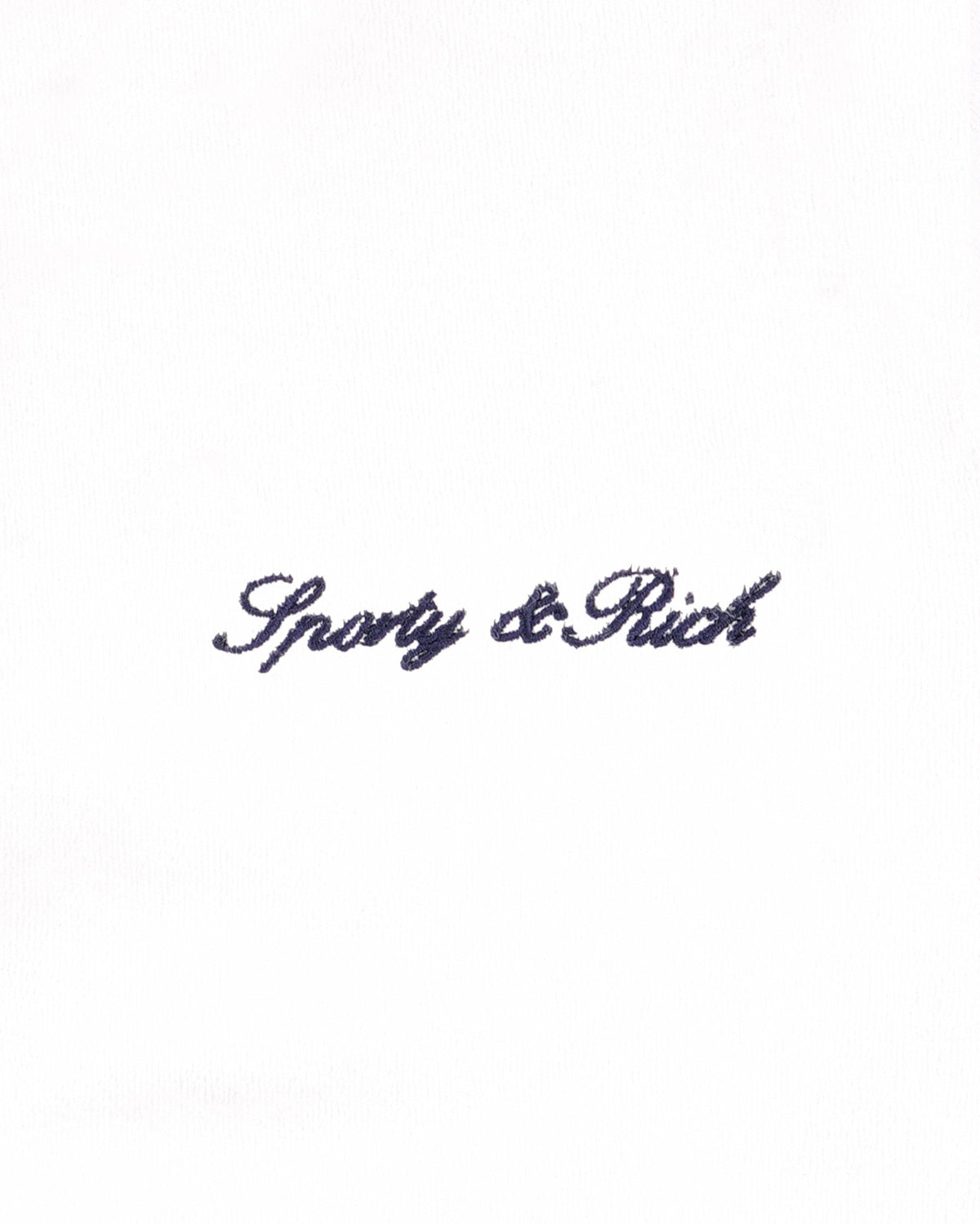 Sporty & Rich Signature Logo Terry Polo - White/Navy