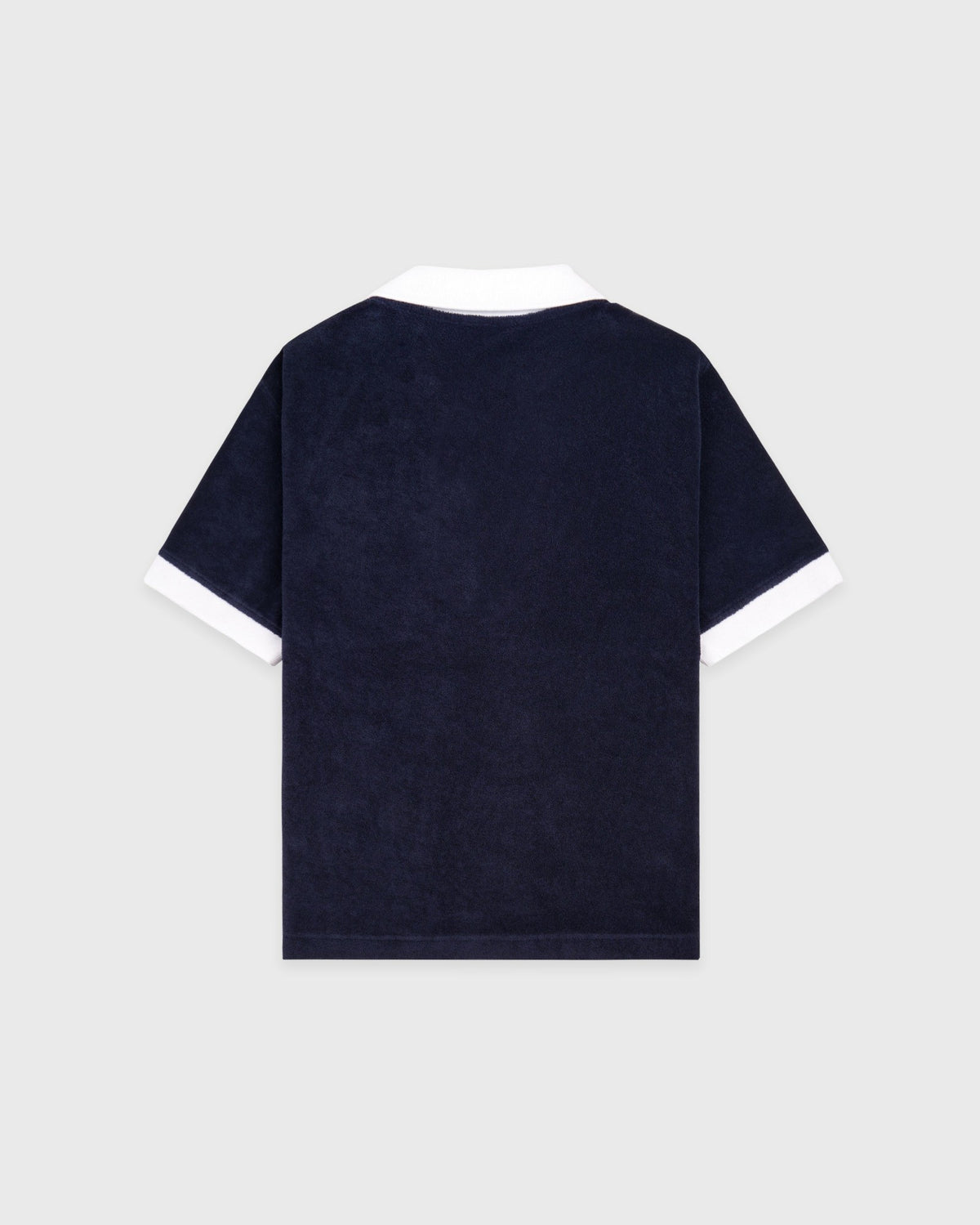 Sporty & Rich Signature Logo Terry Polo - Navy/White
