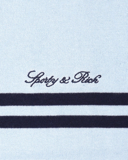 Sporty & Rich Signature Logo Knitted Vest - Ciel/Navy