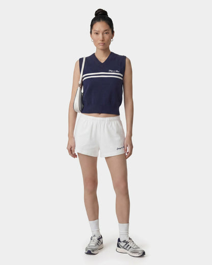 Sporty & Rich Signature Logo Knitted Vest - Navy/White