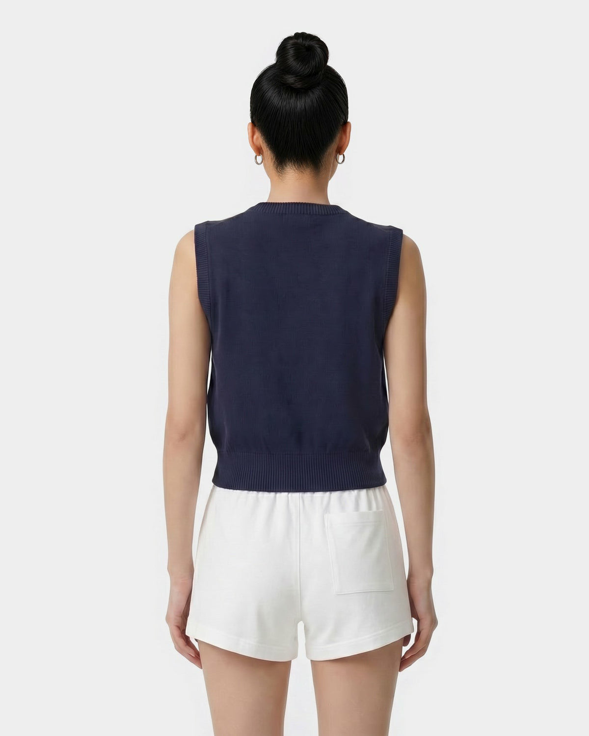 Sporty & Rich Signature Logo Knitted Vest - Navy/White