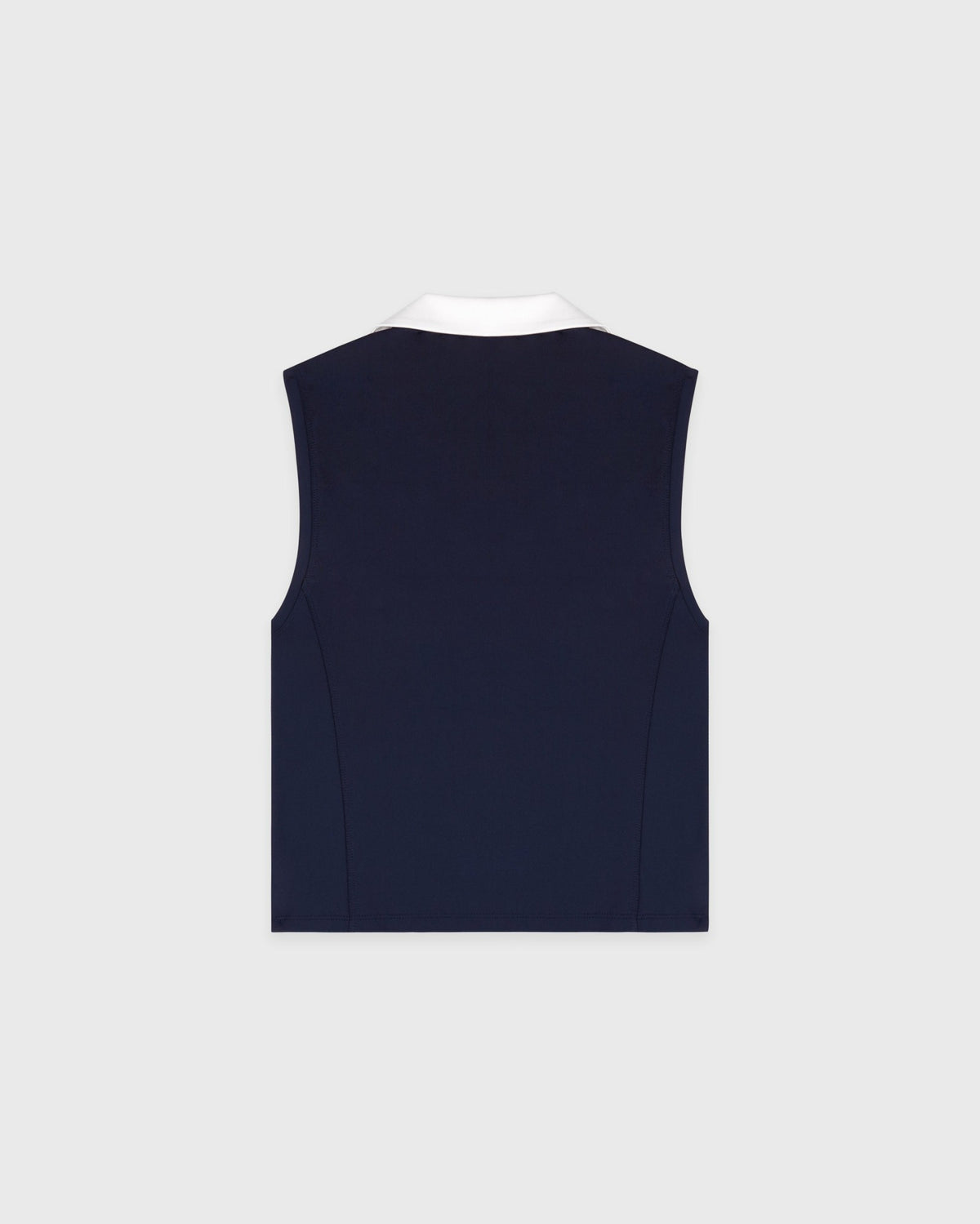 Sporty & Rich Signature Logo Sports Polo Vest - Navy/White