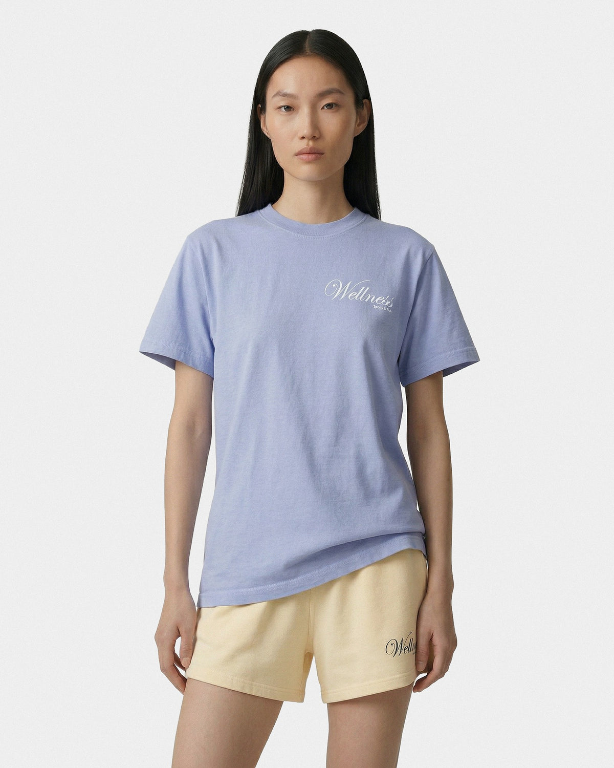 Sporty & Rich Avenue T-Shirt - Periwinkle/White