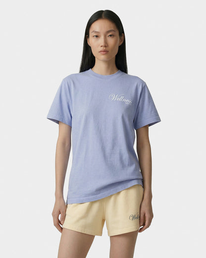 Sporty & Rich Avenue T-Shirt - Periwinkle/White