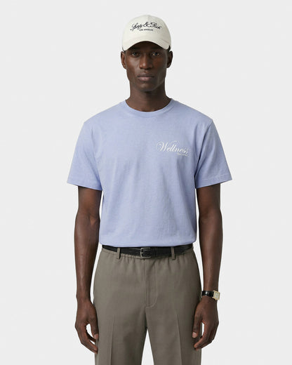 Sporty & Rich Avenue T-Shirt - Periwinkle/White