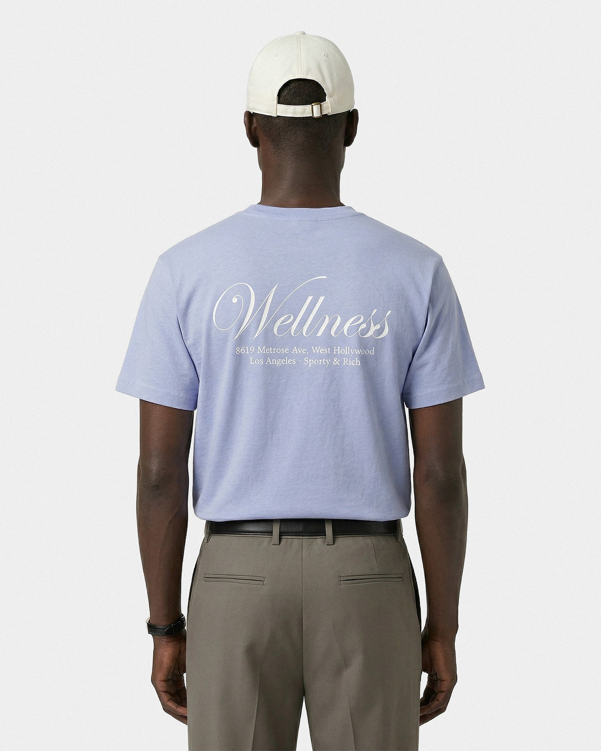 Sporty & Rich Avenue T-Shirt - Periwinkle/White
