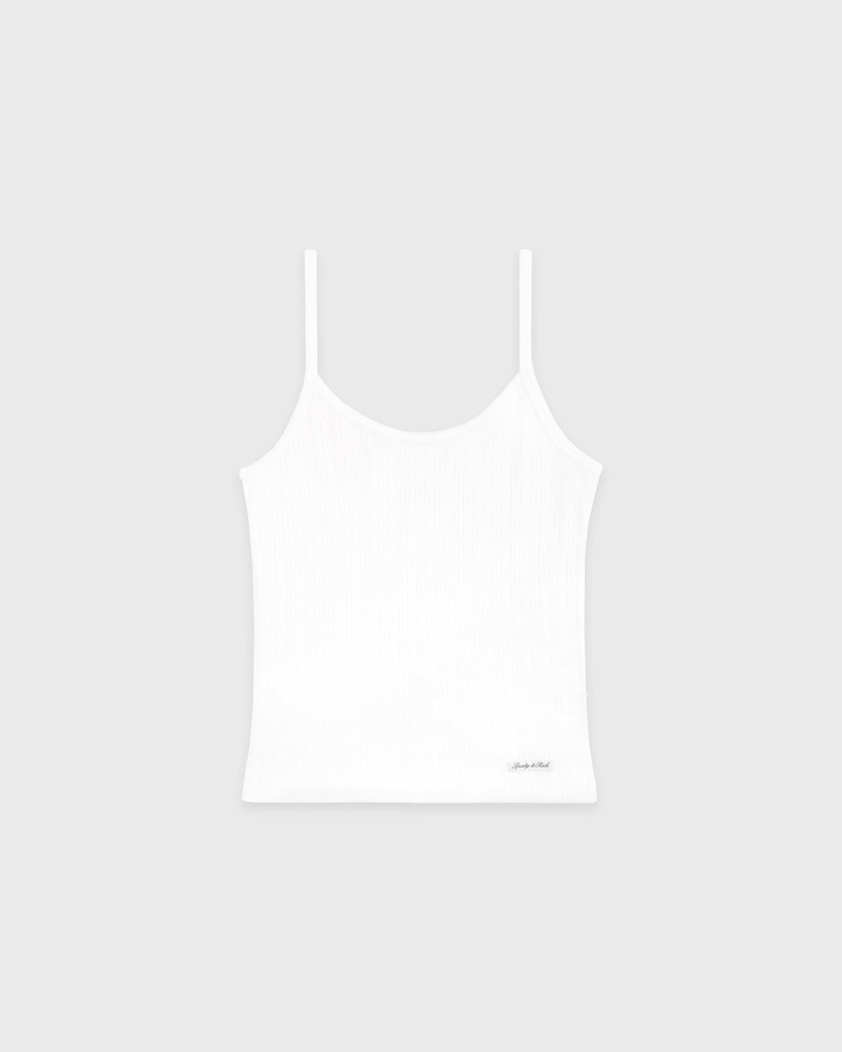Sporty & Rich Signature Logo Pointelle Tank - White