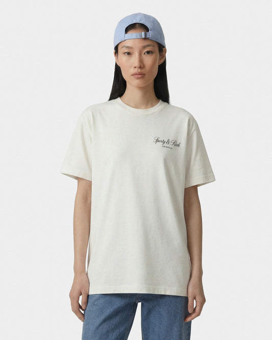 Sporty & Rich Vendome LA T-Shirt - Ecru/Navy