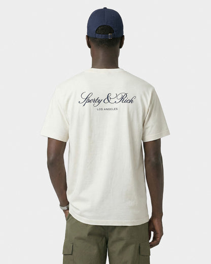 Sporty & Rich Vendome LA T-Shirt - Ecru/Navy