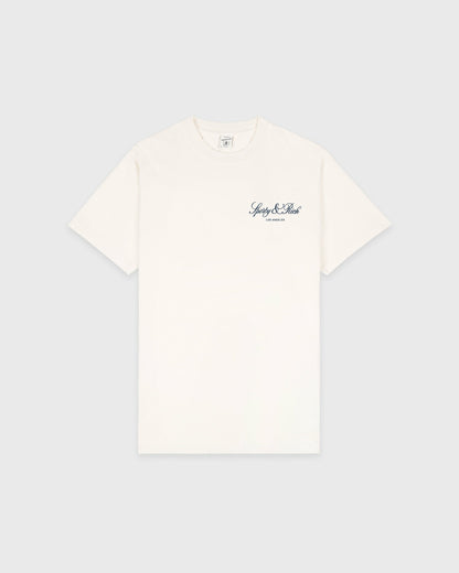 Sporty & Rich Vendome LA T-Shirt - Ecru/Navy