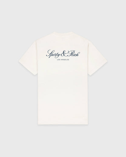 Sporty & Rich Vendome LA T-Shirt - Ecru/Navy
