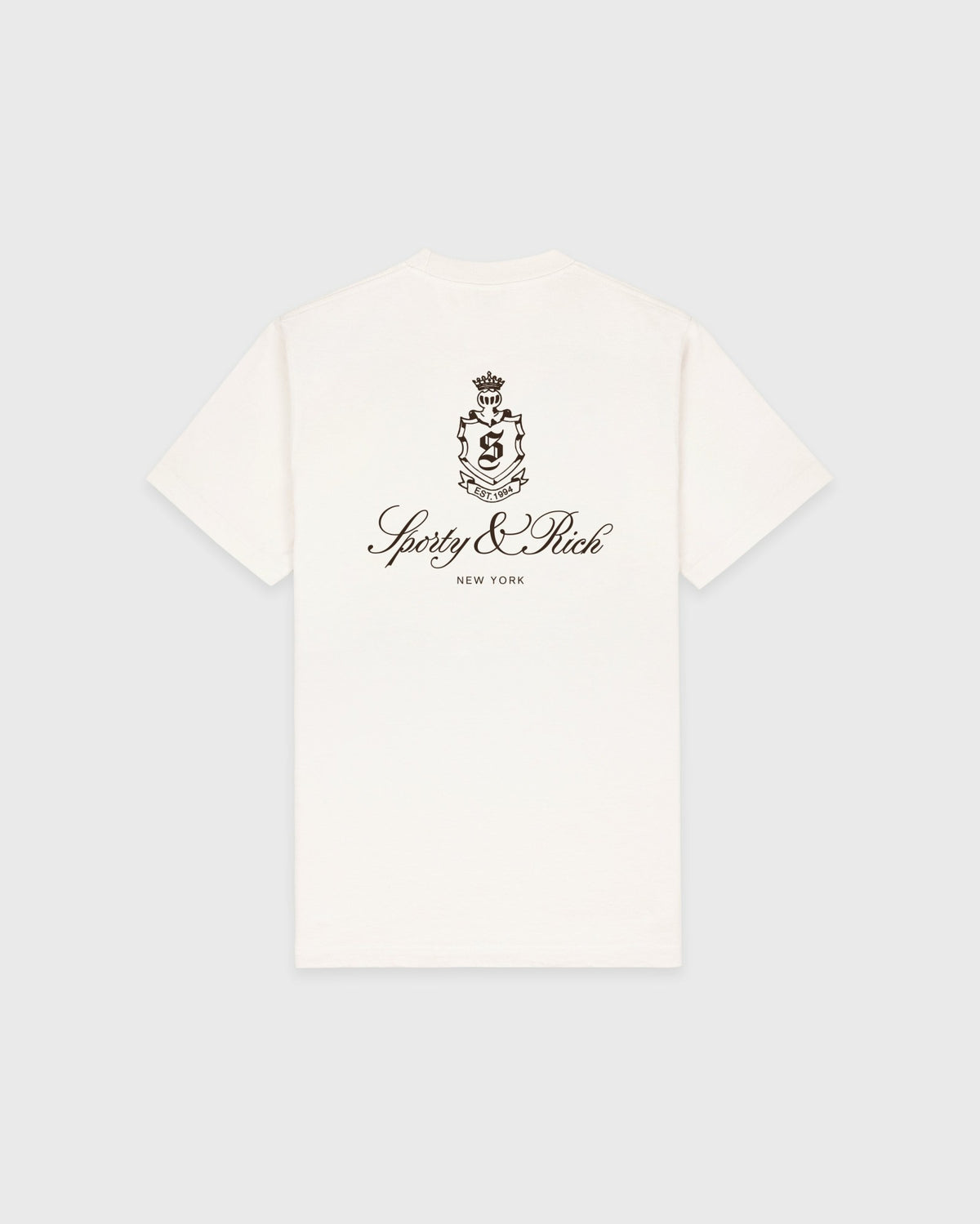 Sporty & Rich Vendome T-Shirt - Ecru/Chocolate